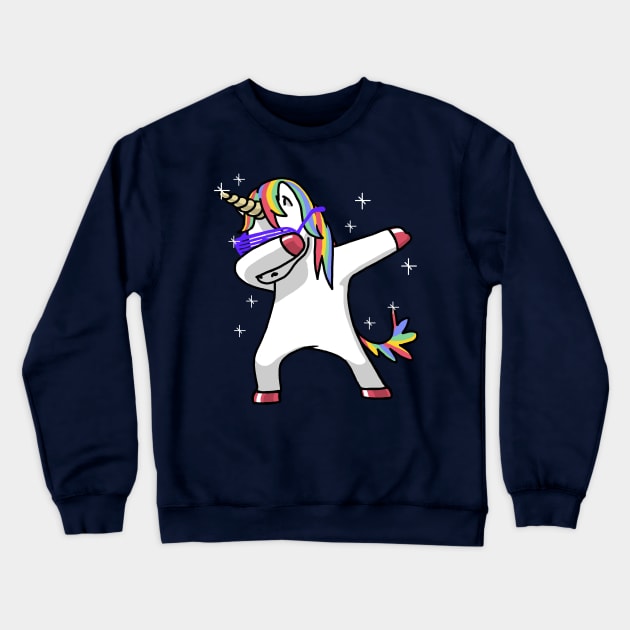 Dabbing Unicorn Shirt Dab Hip Hop Funny Magic Crewneck Sweatshirt by vo_maria